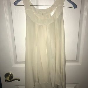 Silence & Noise Silk Ruffle Blouse (Off-White)